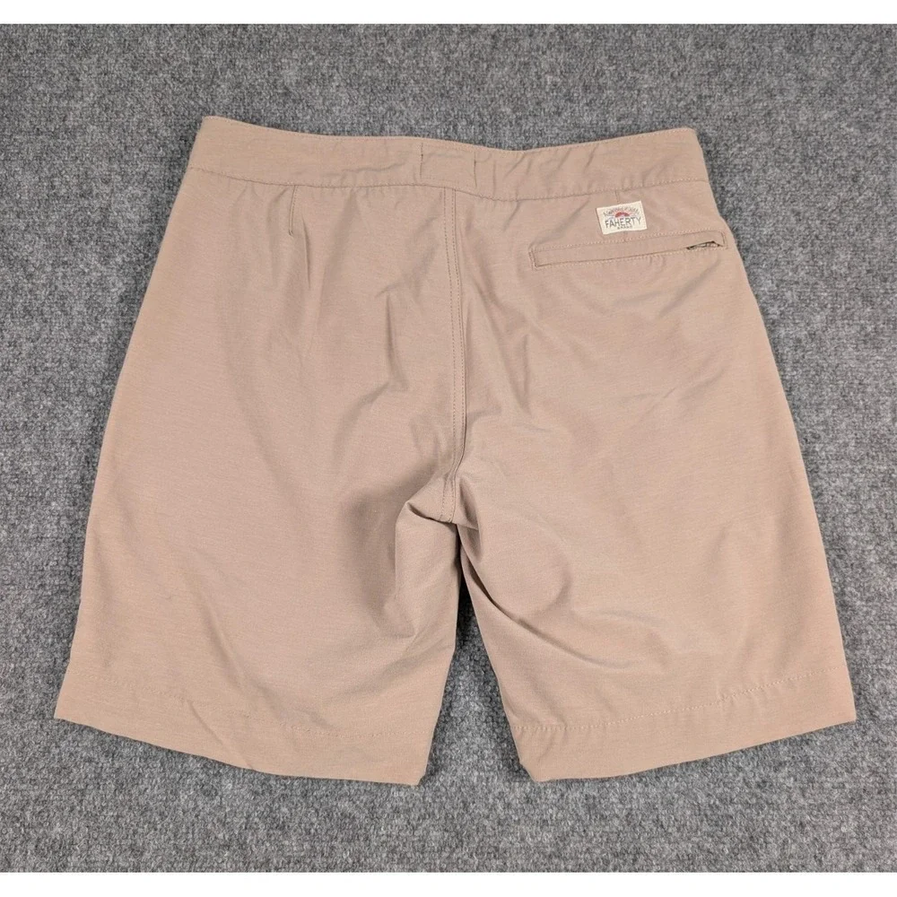 Faherty All Day Shorts Mens 30 Khaki Brown Drawstring Casual